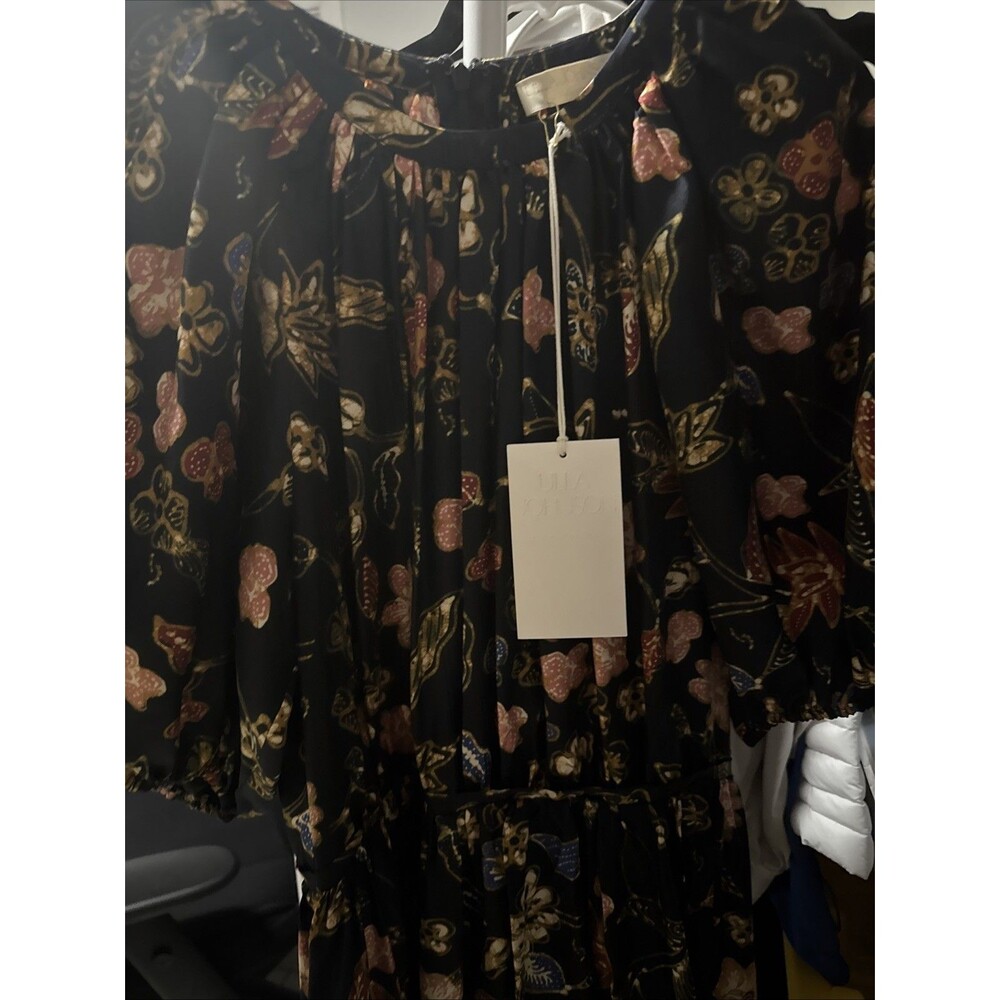 Ulla Johnson Cybil Odessa Silk Floral Puff sleeves Midi Dress Sze 6 NWT - Picture 9 of 13